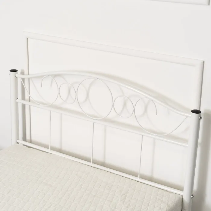 Кровать односпальная металлическая MEBEL ELITE GRIFFIN, 90x200 см, Белый фото №4
