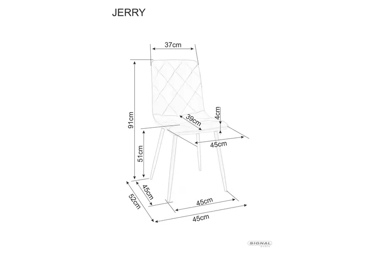 Кухонный стул SIGNAL JERRY Velvet, Bluvel 14 - серый фото №2