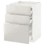 IKEA METOD МЕТОД / MAXIMERA МАКСИМЕРА, напольн шкаф / 3фронт пнл / 3ящика, белый / светло-серый, 60x60 см 591.424.32 фото
