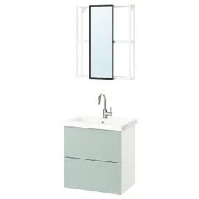 IKEA ENHET ЕНХЕТ, ванна, білий/блідо-сіро-зелений, 64x43x65 см 595.474.61 фото