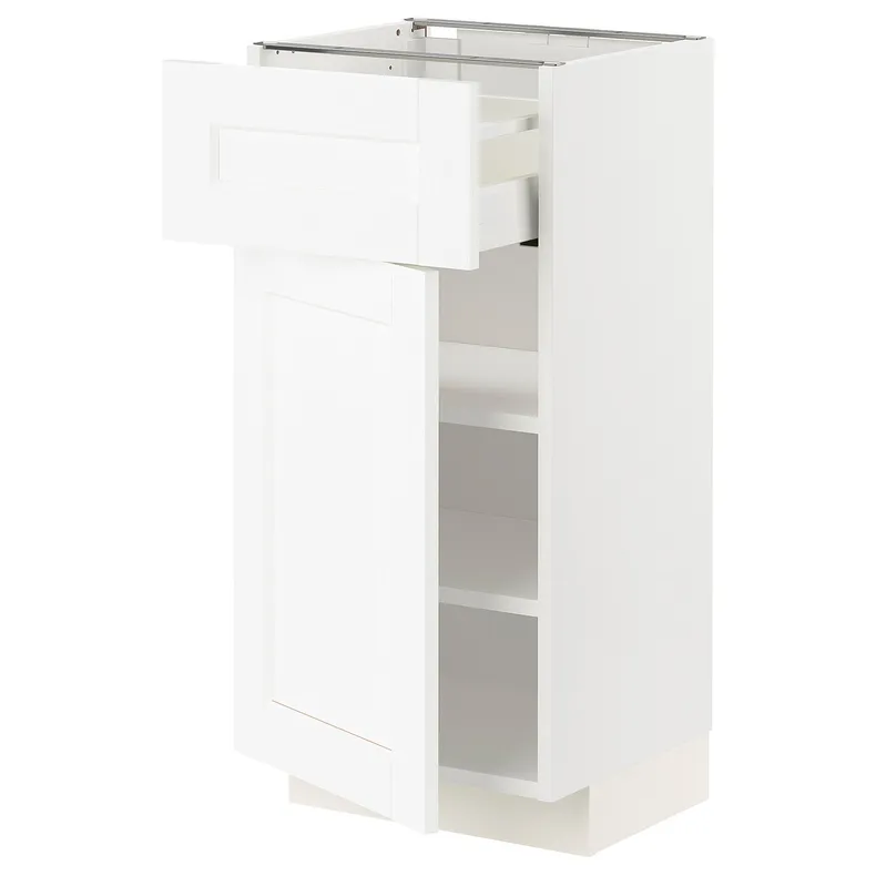 IKEA METOD МЕТОД / MAXIMERA МАКСИМЕРА, напольный шкаф с ящиком / дверцей, белый Энкёпинг / белая имитация дерева, 40x37 см 794.734.35 фото №1