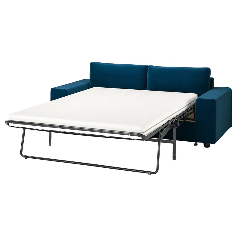 IKEA VIMLE ВІМЛЕ, 2-місний диван-ліжко, з широкими підлокітниками/Djuparp темно-зелено-синій 095.372.66 фото №1