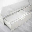IKEA BRIMNES БРИМНЭС, каркас кровати с ящиками, белый / Лёнсет, 180x200 см 890.187.42 фото thumb №7