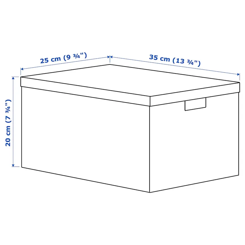 IKEA GJÄTTA ГЭТТА, коробка с крышкой, темно-синий бархат, 25x35x20 см 305.704.47 фото №11
