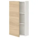 IKEA ENHET ЭНХЕТ, навесной шкаф с 2 полками / дверцей, белый / имит. дуб, 40x17x75 см 493.227.25 фото thumb №1