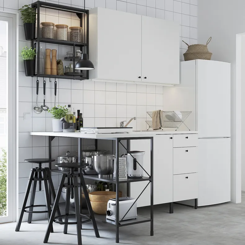 IKEA ENHET ЭНХЕТ, угловая кухня, антрацит / белый 493.382.17 фото №2