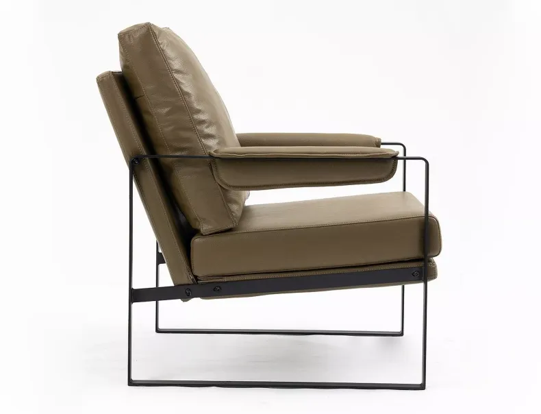 Крісло м'яке з металевим каркасом SIGNAL FOCUS Buffalo, екошкіра: оливковий фото №10