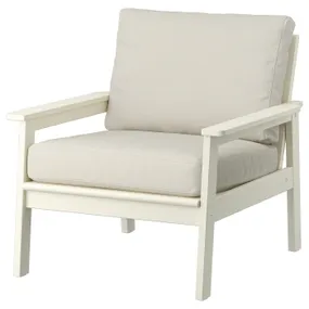IKEA BONDHOLMEN БОНДХОЛЬМЕН, крісло, вуличне, білий / бежевий / бежевий Фрессон / Дувхольмен 095.453.65 фото