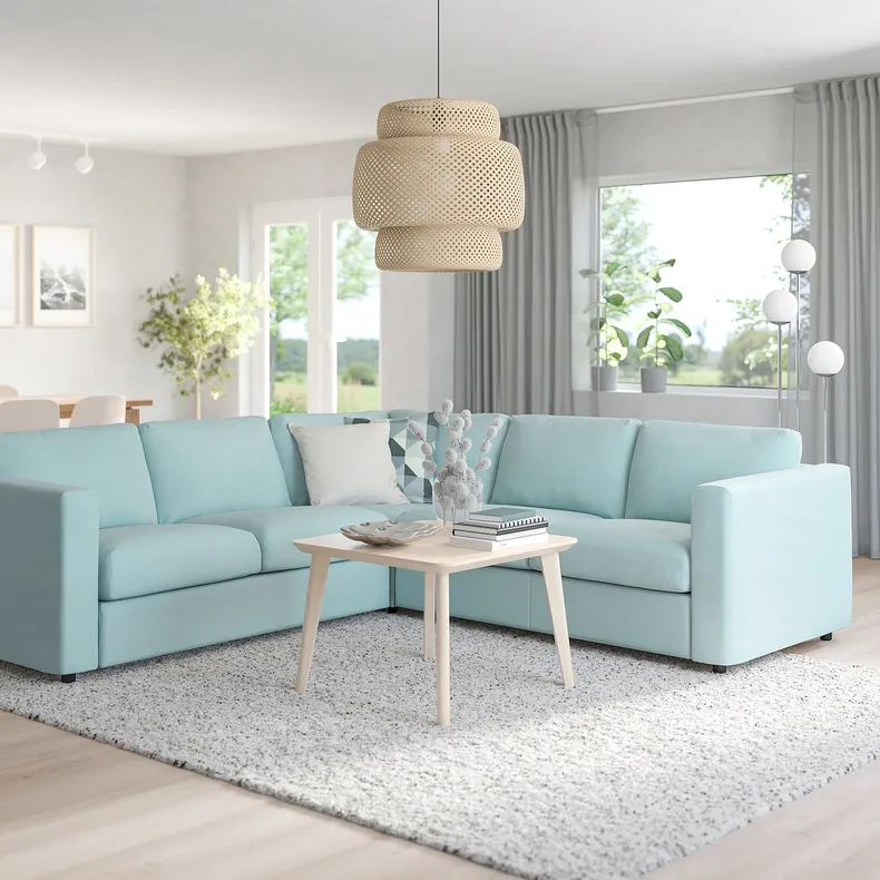 IKEA VIMLE ВІМЛЕ, кутовий диван, 4-місний, Саксемара світло-блакитна 293.995.13 фото №2
