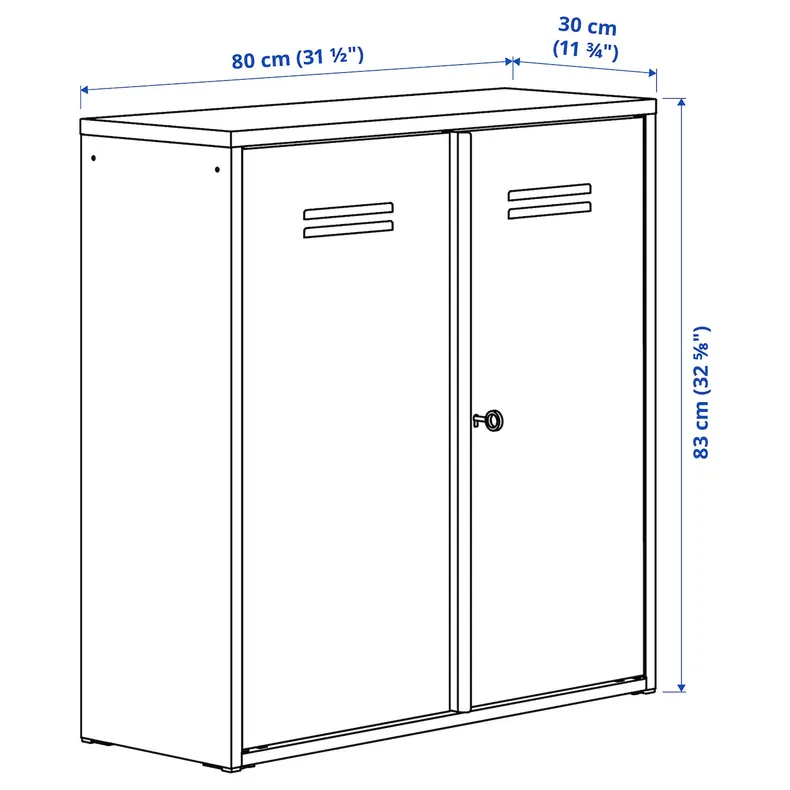 IKEA IVAR ИВАР, шкаф с дверями, белый, 80x83 см 303.815.93 фото №6
