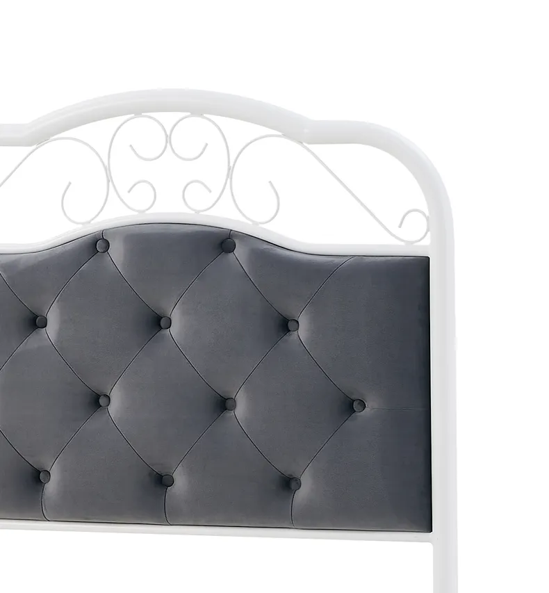 Ліжко односпальне HALMAR FABRIZIA 90x200 см, сірий/білий фото №4