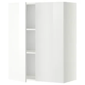 IKEA METOD МЕТОД, навісна шафа з полицями / 2 дверцят, білий / РІНГХУЛЬТ білий, 80x100 см 094.587.06 фото