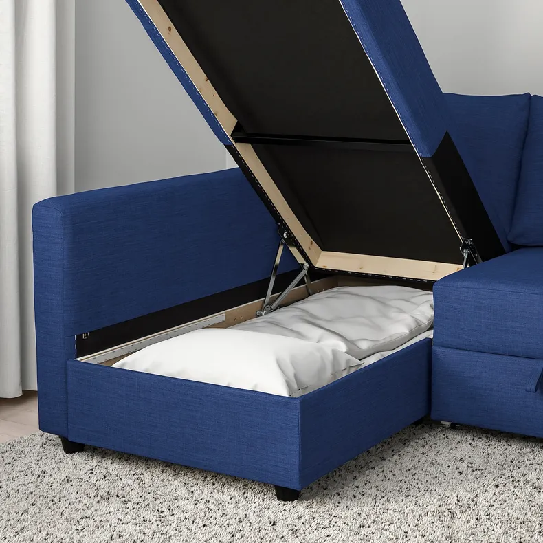 IKEA FRIHETEN ФРІХЕТЕН, кутов диван-ліжко із відд д/зберіг, СКІФТЕБУ синій 492.975.61 фото №7
