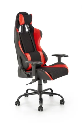 Крісло комп'ютерне офісне обертове HALMAR DRAKE, червоний / чорний фото