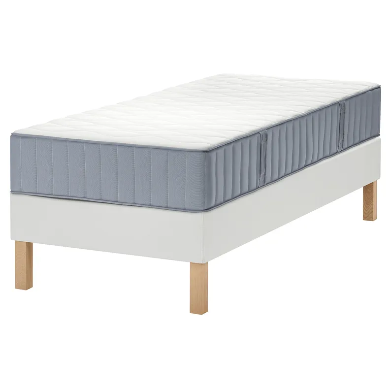 IKEA LYNGÖR ЛЮНГЕР, диван-ліжко, Vågstranda середня твердість / легка блакитна біла, 90x200 см 595.540.84 фото №1