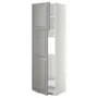 IKEA METOD МЕТОД, висока шафа для холодильника, 2 дв, білий / сірий Бодбін, 60x60x200 см 894.673.49 фото