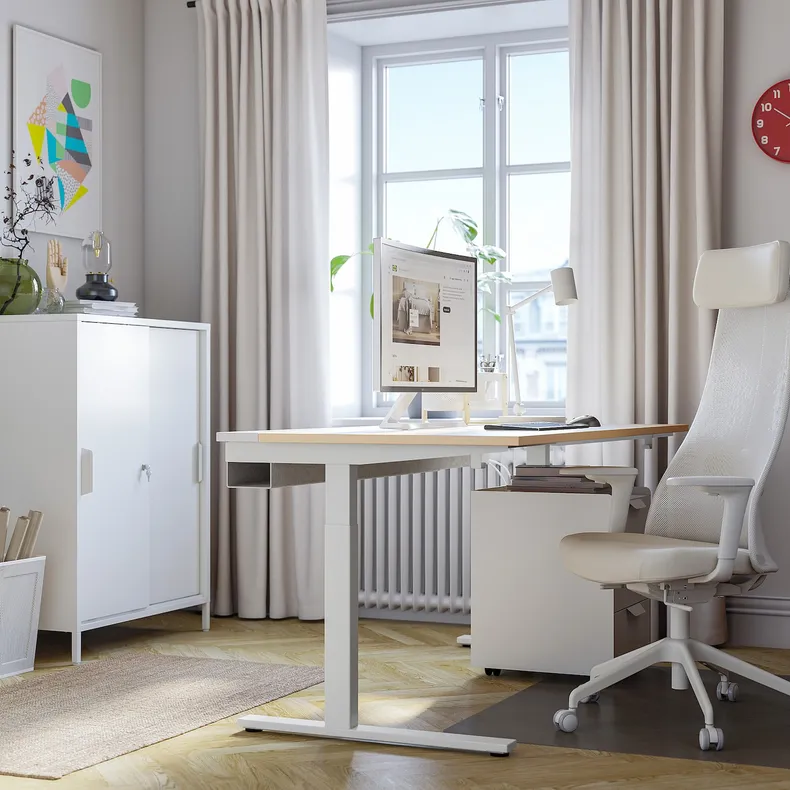 IKEA MITTZON МИТТЗОН, письменный стол, окл береза белая, 160x80 см 695.291.12 фото №6