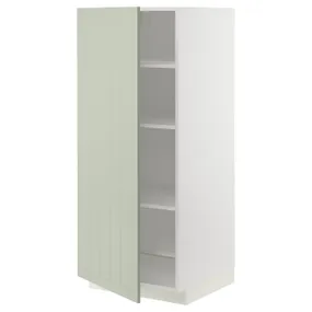 IKEA METOD МЕТОД, висока шафа із полицями, білий/Стенсунд світло-зелений, 60x60x140 см 894.862.58 фото