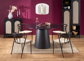 Круглий стіл HALMAR GINTER 120x120 см, чорний фото