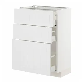 IKEA METOD МЕТОД / MAXIMERA МАКСИМЕРА, напольный шкаф с 3 ящиками, белый / Стенсунд белый, 60x37 см 394.095.16 фото