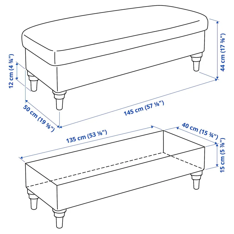 IKEA ESSEBODA ЭССЕБОДА, скамья с отделением для хранения, Талмира среднего серого / коричневого цвета 494.434.02 фото №5