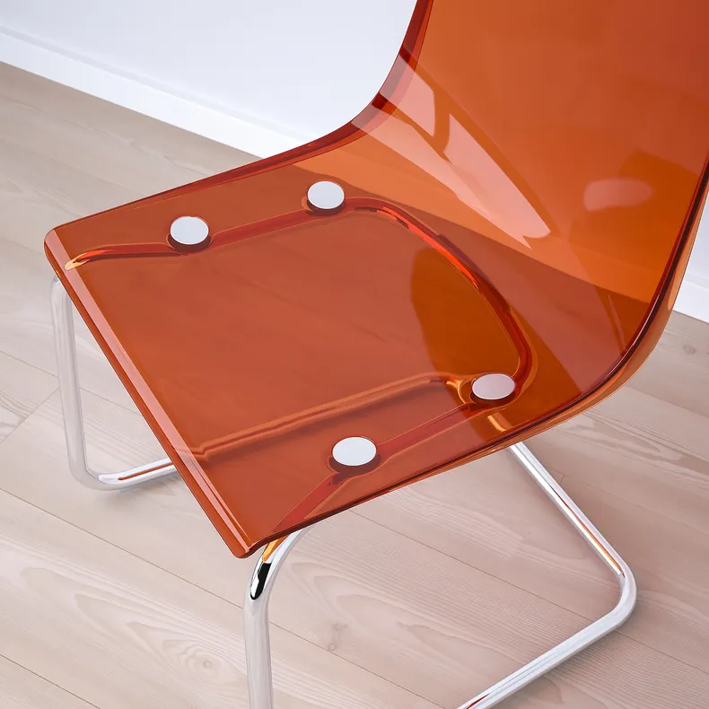 IKEA TOBIAS ТОБІАС, стілець, коричнево-червоний / хромований 905.325.89 фото №4