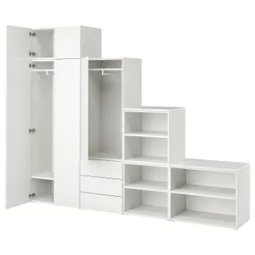 IKEA PLATSA ПЛАТСА, гардероб 5 дверцят+3 шухляди, білий / ФОННЕС білий, 280x42x221 см 594.221.97 фото