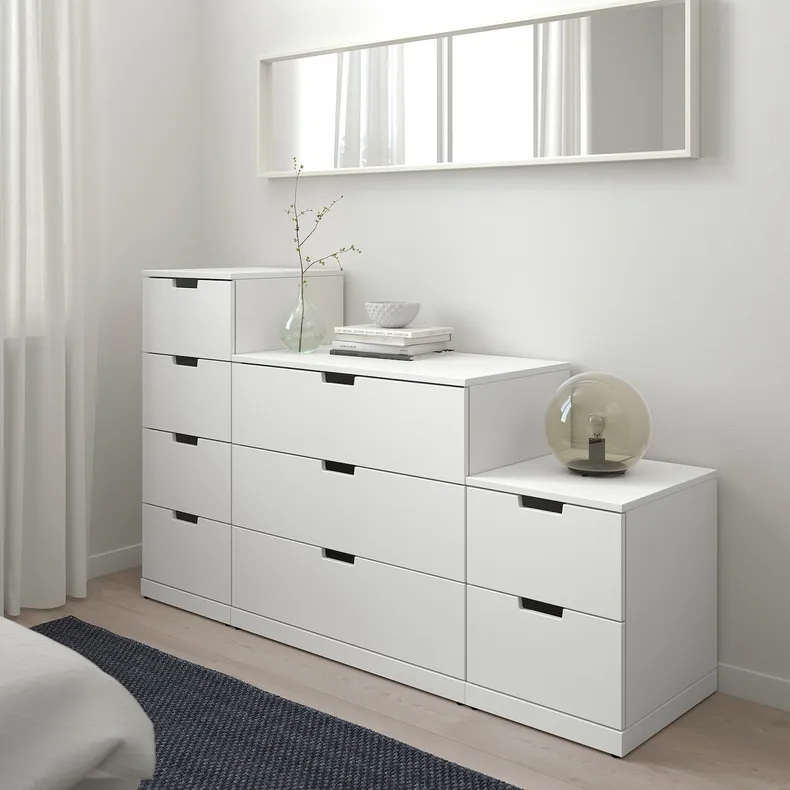 IKEA NORDLI НОРДЛИ, комод с 9 ящиками, белый, 160x99 см 192.480.15 фото №2