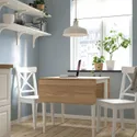 IKEA DANDERYD ДАНДЭРЮД / INGOLF ИНГОЛЬФ, стол и 2 стула, okl дуб белый / белый, 74 / 134x80 см 094.783.99 фото thumb №2