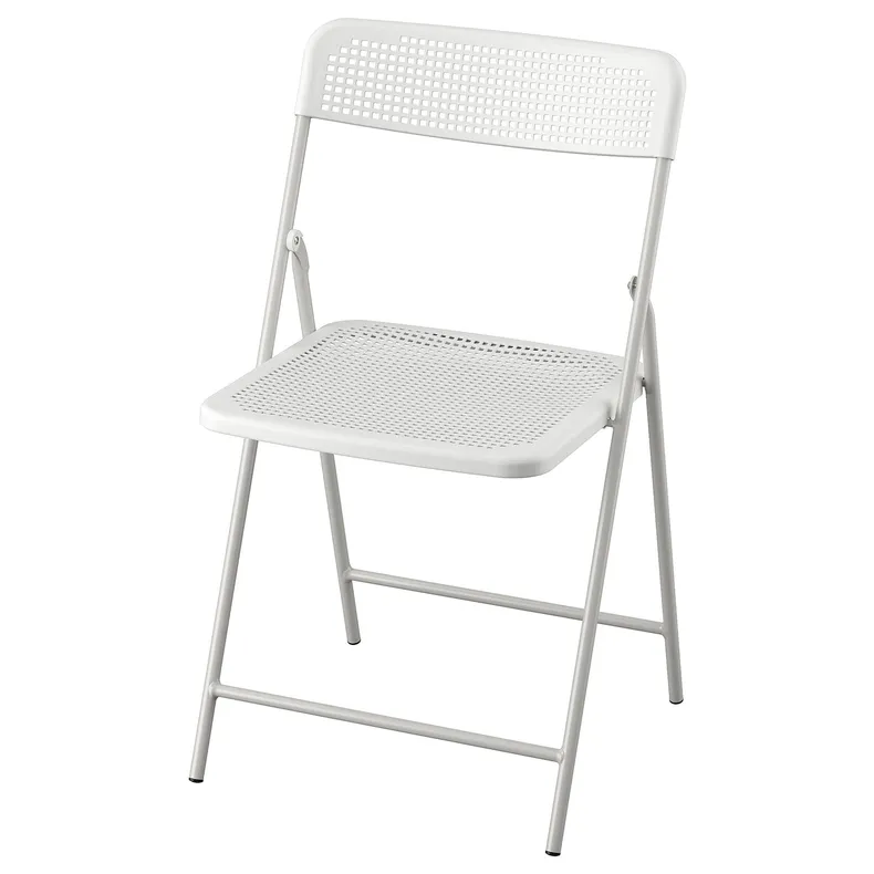 IKEA TORPARÖ ТОРПАРЕ, стілець, кімнатний/вуличний, складаний білий/сірий 005.378.50 фото №1