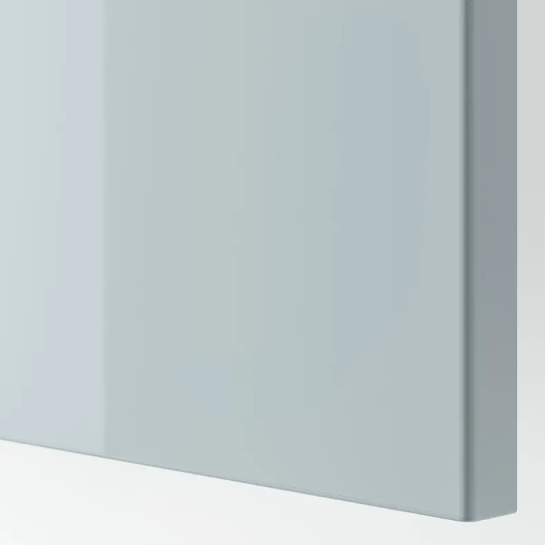 IKEA BESTÅ БЕСТО, комбинация для хранения с ящиками, белый Selsviken / Stubbarp / светло-серо-голубое прозрачное стекло, 180x42x74 см 194.402.83 фото №4