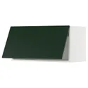 IKEA METOD МЕТОД, навесной горизонтальный шкаф, белый/Гавсторп темно-зеленый, 80x40 см 895.575.71 фото thumb №1