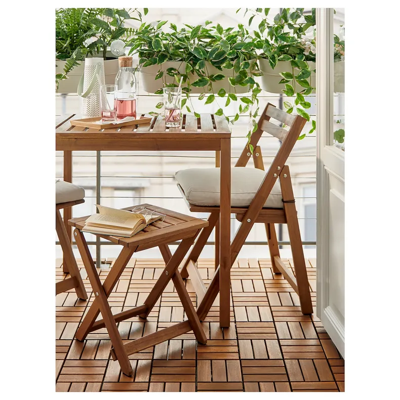 IKEA NÄMMARÖ НЭММАРЁ, садовый стул, сложенный / светло-коричневое пятно 505.033.53 фото №2