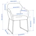 IKEA LISABO ЛІСАБО / TOSSBERG ТОССБЕРГ, стіл+4 стільці, чорний / металік чорний / сірий, 140x78 см 792.881.26 фото thumb №3