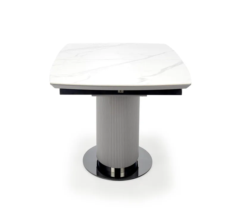 Розкладний стіл HALMAR DANCAN 160-220x90 см, білий мармур / / світлий / чорний фото №15