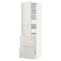 IKEA METOD МЕТОД / MAXIMERA МАКСИМЕРА, высокий шкаф+полки / 4ящ / двр / 2фасада, белый / светло-серый, 60x60x200 см 193.775.35 фото thumb №1