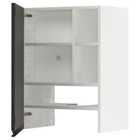 IKEA METOD МЕТОД, настінн шаф д / витяжки з полиц / дверц, білий / УППЛЕВ матовий антрацит, 60x80 см 195.044.73 фото
