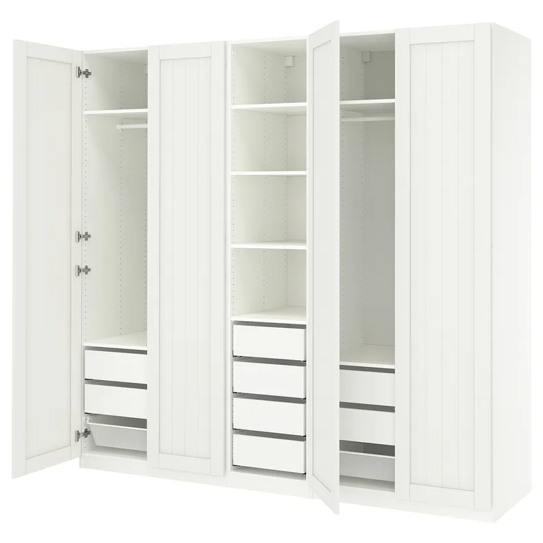 IKEA PAX ПАКС / GULLABERG ГУЛЛАБЕРГ, гардероб, комбинация, белый/белый, 250x60x236 см 195.637.64 фото №1
