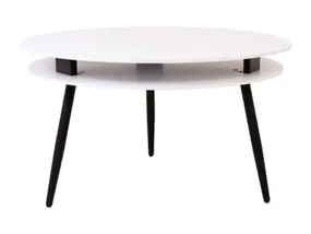 Стол обеденный BRW Fredo, 90 см, белый/черный BIALY фото