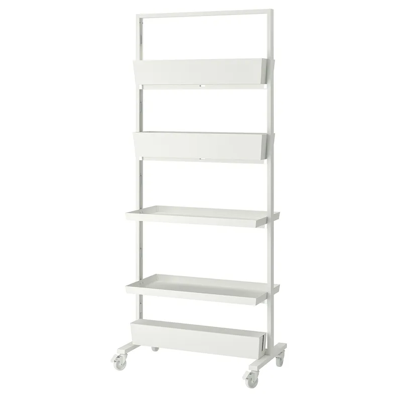 IKEA MITTZON МИТТЗОН, каркас+колесики / полка / короб д / пров, белый, 85x205 см 595.146.77 фото №1