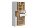 BRW Nandu, книжный шкаф, светло-серый/полированный дуб/белый глянец/наклейка REG2D2S-JSZ/DP/BIP/SCR фото thumb №4