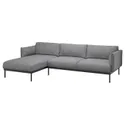 IKEA ÄPPLARYD ЕППЛАРЮД, 3-місний диван із кушеткою, ЛЕЙДЕ сірий / чорний 694.180.67 фото thumb №1