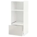IKEA METOD МЕТОД / MAXIMERA МАКСИМЕРА, высокий шкаф с ящиком д / духовки / СВЧ, белый / светло-серый, 60x60x140 см 591.428.18 фото thumb №2