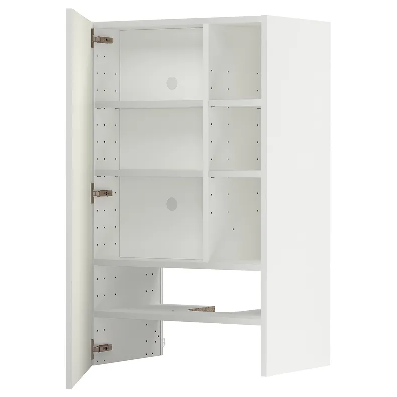 IKEA METOD МЕТОД, настінн шаф д / витяжки з полиц / дверц, білий / ВАЛЛЬСТЕНА білий, 60x100 см 795.073.03 фото №1
