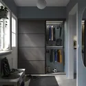 IKEA SKYTTA СКЮТТА / BOAXEL БОАКСЕЛЬ, гардероб с раздвижными дверями, черный 2стр / Мехамн темно-серый, 177x65x205 см 395.160.07 фото thumb №4