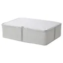IKEA HEMMAFIXARE ХЕММАФІКСАРЕ, коробка для зберігання, тканина смугастий/білий/сірий, 69x51x19 см 705.039.17 фото thumb №1