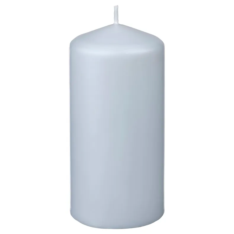 IKEA DAGLIGEN ДАГЛІГЕН, неароматична формова свічка, блідий сіро-блакитний, 14 см 305.517.12 фото №1