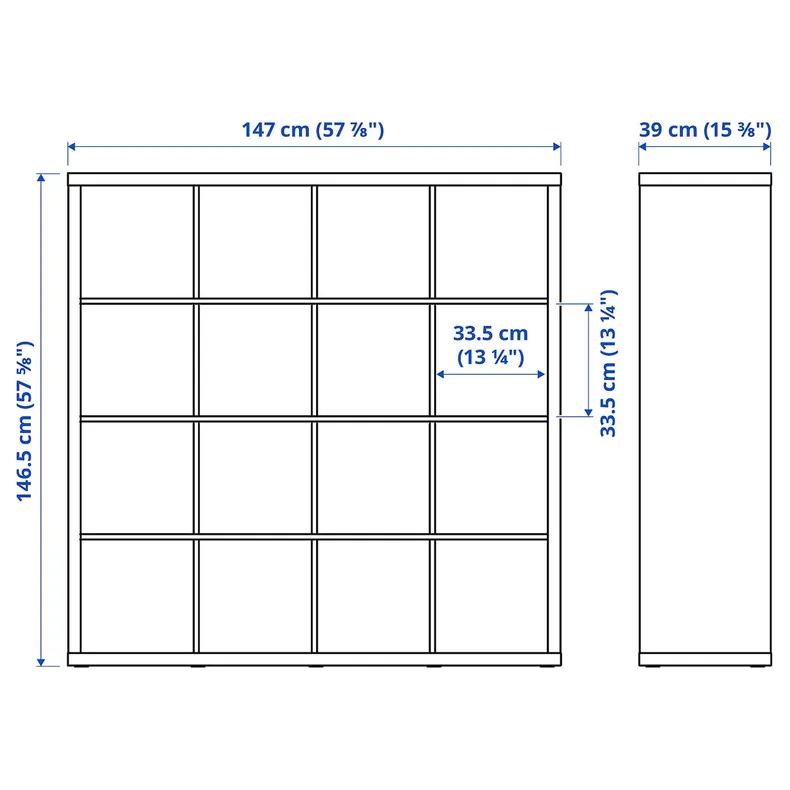 IKEA KALLAX КАЛЛАКС / LAGKAPTEN ЛАГКАПТЕН, стол, комбинация, черный/черно-коричневый, 147x159x147 см 994.816.51 фото №4