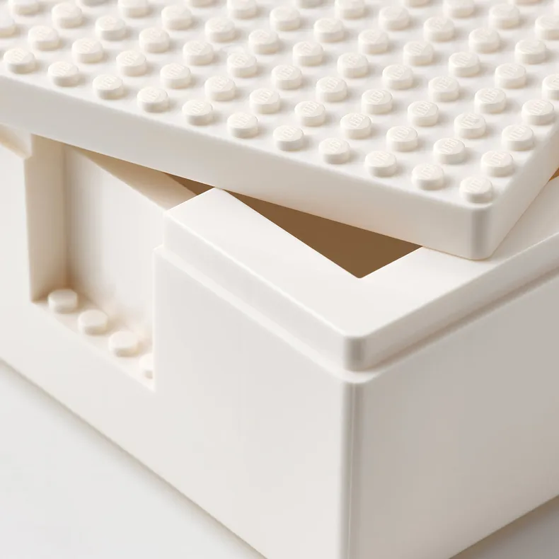 IKEA BYGGLEK БЮГГЛЕК, коробка LEGO® з кришкою, 3 шт, білий 703.721.86 фото №4