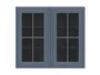 BRW Двухдверный кухонный верхний шкаф Verdi 80 см с витриной mystic matt, черный/матовый FL_G_80/72_LV/PV-CA/MIM фото